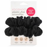 black organic scrunchies - plastic-free scrunchie for sleep #color_all-black
