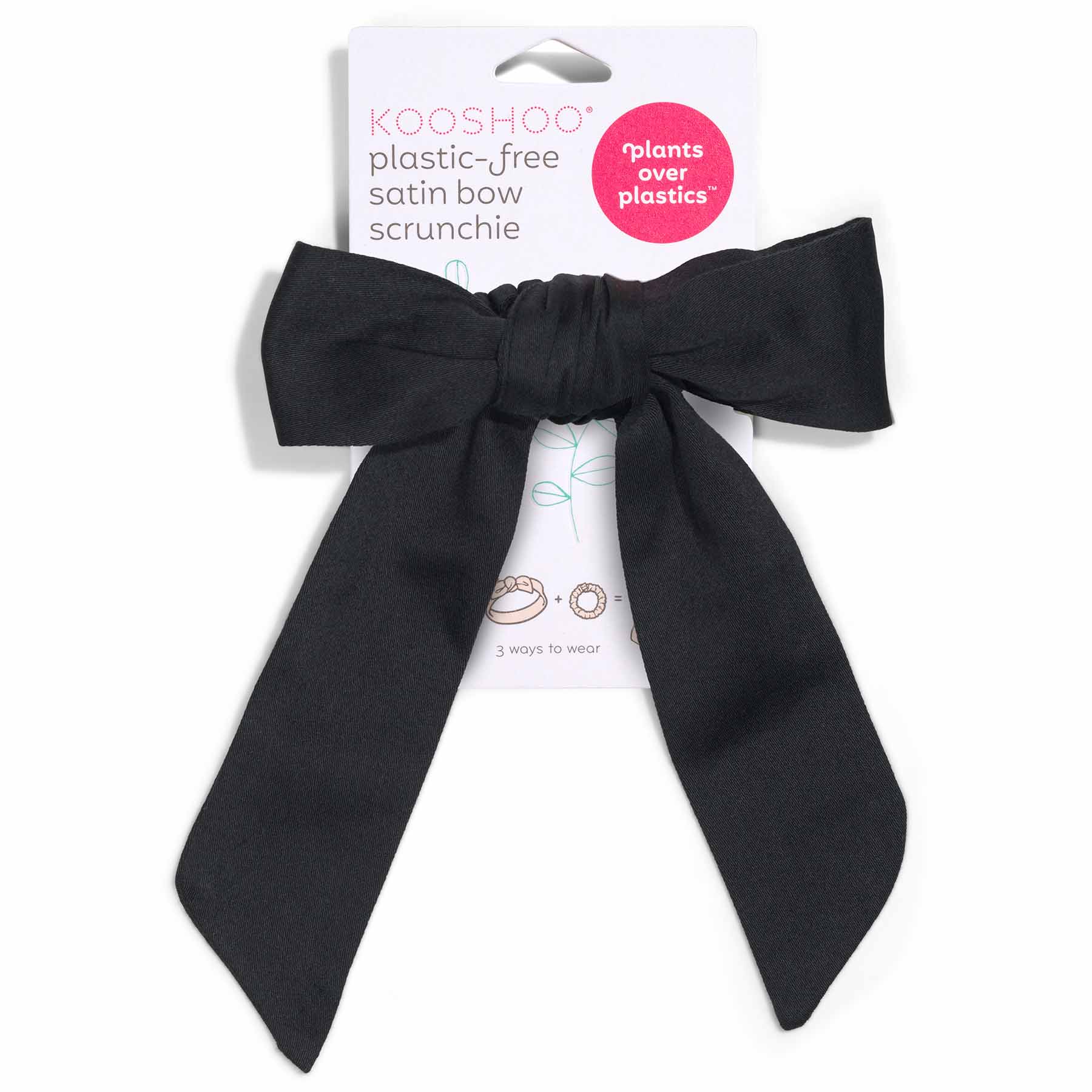 Satin Bow Scrunchie | 3-in-1 Cotton Accessory | KOOSHOO