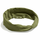 olive green twist headband organic cotton #color_olive-branch