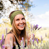 olive green fashion headband made from organic cotton #color_olive-branch