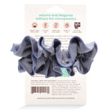 blue granite satin ruffle scrunchie made from organic cotton satin that's as soft as silk but vegan and cruelty-free #color_blue-granite