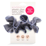 organic cotton ruffle scrunchie made from soft as silk satin #color_blue-granite