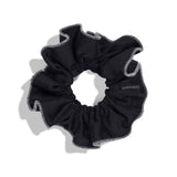 organic cotton satin scrunchie with frill ruffles made from plastic-free organic cotton and natural tree rubber #color_tuxedo