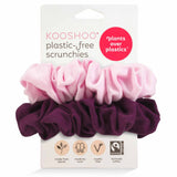 organic pink and purple scrunchies soft as silk ouchless good for hair #color_pink-beet