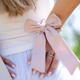 violet ice hair bow scrunchie sustainably made from organic cotton satin #color_violet-ice