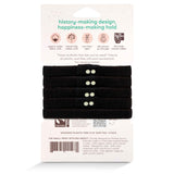 KOOSHOO plastic-free black hair tie 5-pack that are 100% biodegradable and organic. Small acts creating big impact. Fairtrade certified and ethically manufactured #color_black
