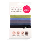 blue green black hair elastics made plastic-free zero waste from organic cotton and natural tree rubber #color_sea-to-sky