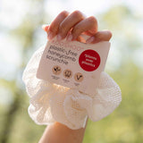 Plastic-free oversize see through scrunchies - organic cotton stylish hair accessories #color_coconut-milk
