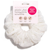 Plastic-free oversize mesh scrunchie - Natural textural fashionable hair accessory #color_coconut-milk