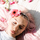 Gathered ruched head band made from eco-friendly organic cotton - non-slip #color_atmosphere