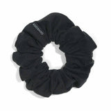 organic cotton scrunchie in black sustainable soft ouchless fabric #color_black