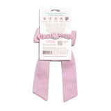 organic cotton satin bow scrunchie sustainably made for comfortable, ouchless style #color_violet-ice
