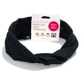 black organic cotton headband Twist Headband in Black #color_jet-black