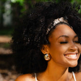 Gray gather headband made from organic cotton and natural tree rubber - zero waste plastic-free hair wrap #color_atmosphere