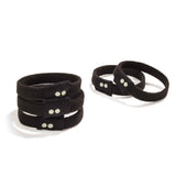 KOOSHOO plastic-free jet black hair ties off-packaging and stacked #color_black-shades
