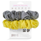 KOOSHOO plastic-free scrunchie set in sunrise. Change that feels good. 100% biodegradable and certified organic #color_sunrise