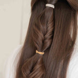 Image of KOOSHOO plastic-free round hair ties mini golden fibres #color_golden-fibres-12-pack