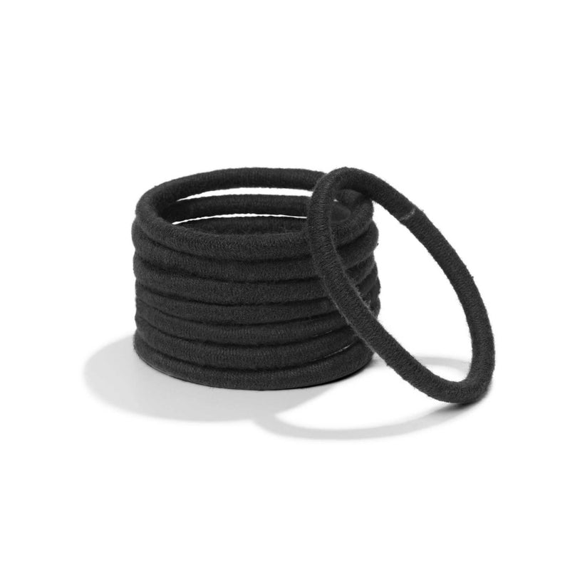 Off-pack Image of KOOSHOO plastic-free round hair ties mondo 8 pack black #color_black-8-pack