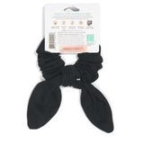 multi use black bow scrunchie and bunny ear hair tie #color_black