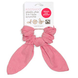 Pink Bow Scrunchie soft brushed organic cotton for hair health  #color_flamingo