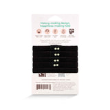 KOOSHOO plastic-free black hair tie 5-pack that are 100% biodegradable and organic. Small acts creating big impact. Fairtrade certified and ethically manufactured #color_black