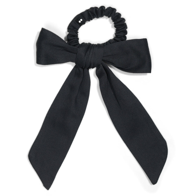 Elegant Black Hair Scrunchie with Bow Amazon.com : Bow Scrunchies Hair Ties for Thick or Thin Hair  main image 4