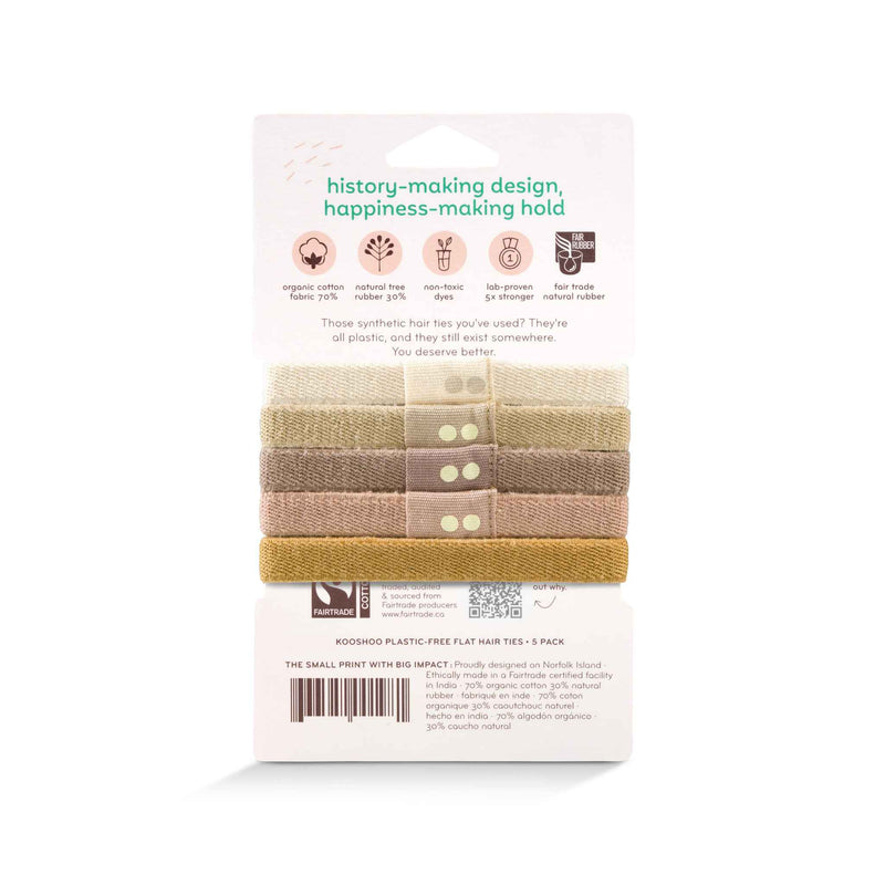 KOOSHOO plastic-free hair ties for blonde hair, light neutral palette for fine or thick hair #color_blond
