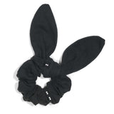 black bow scrunchie for women with thick, curly, or fine hair #color_black