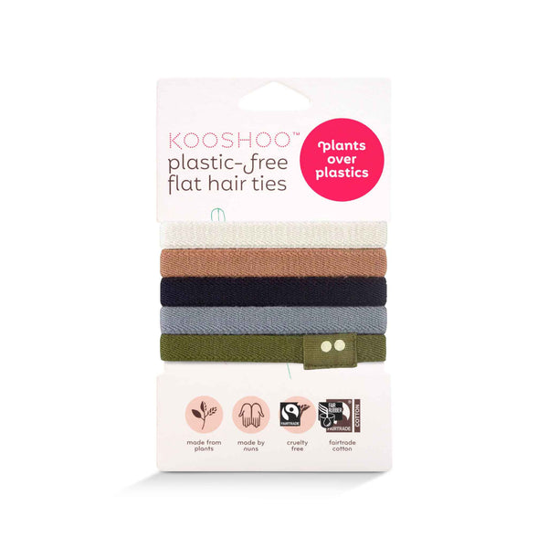 KOOSHOO pantone spring classics hair-tie pack. Certified organic and 100% biodegradable within 3-10 years. Created in a social good enterprise with fair rubber #color_classics