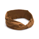 KOOSHOO organic cotton multi-use twist headband cocoa rich brown best seller #color_cocoa-brown