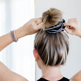 Cruelty-free, vegan Satin ruffle scrunchie made from organic cotton satin that's as soft as silk #color_tuxedo