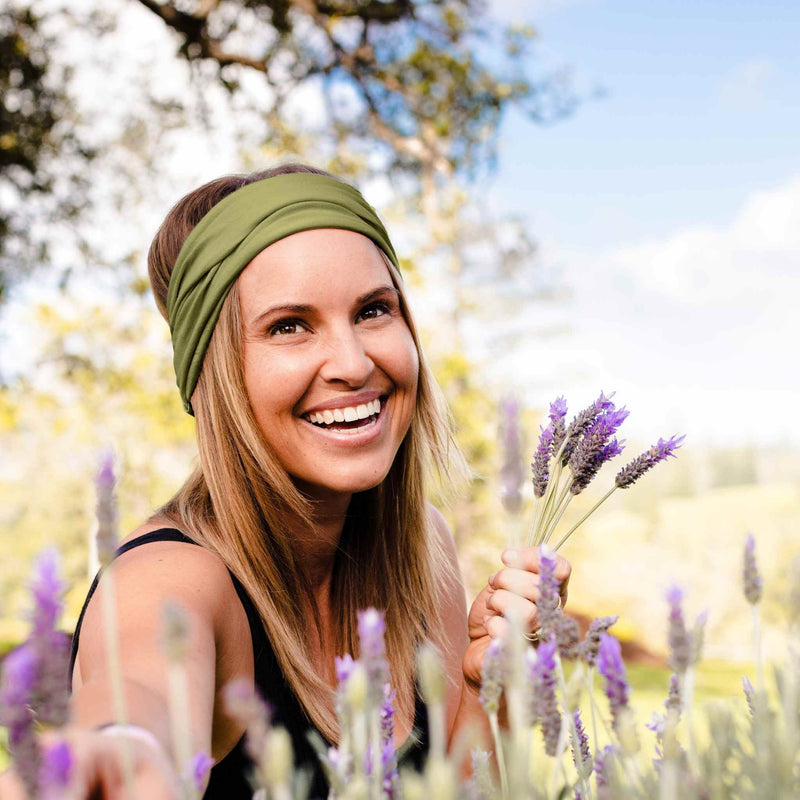 olive green fashion headband made from organic cotton  #color_olive-branch