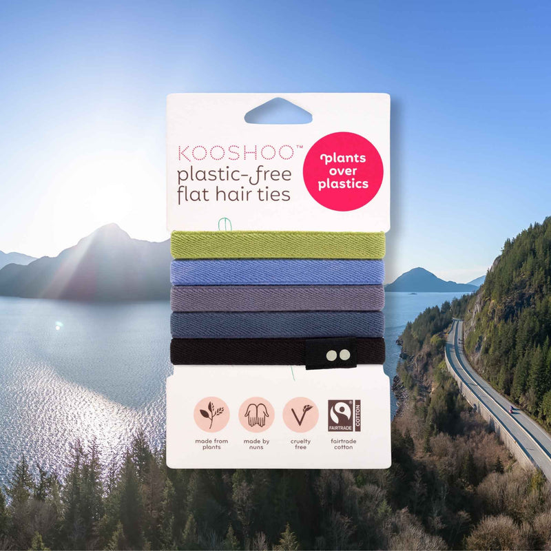 Nature natural organic sustainable zero waste ethical eco hair ties #color_sea-to-sky