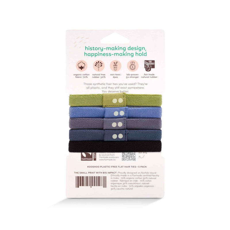 organic cotton hair ties elastics blues greens #color_sea-to-sky