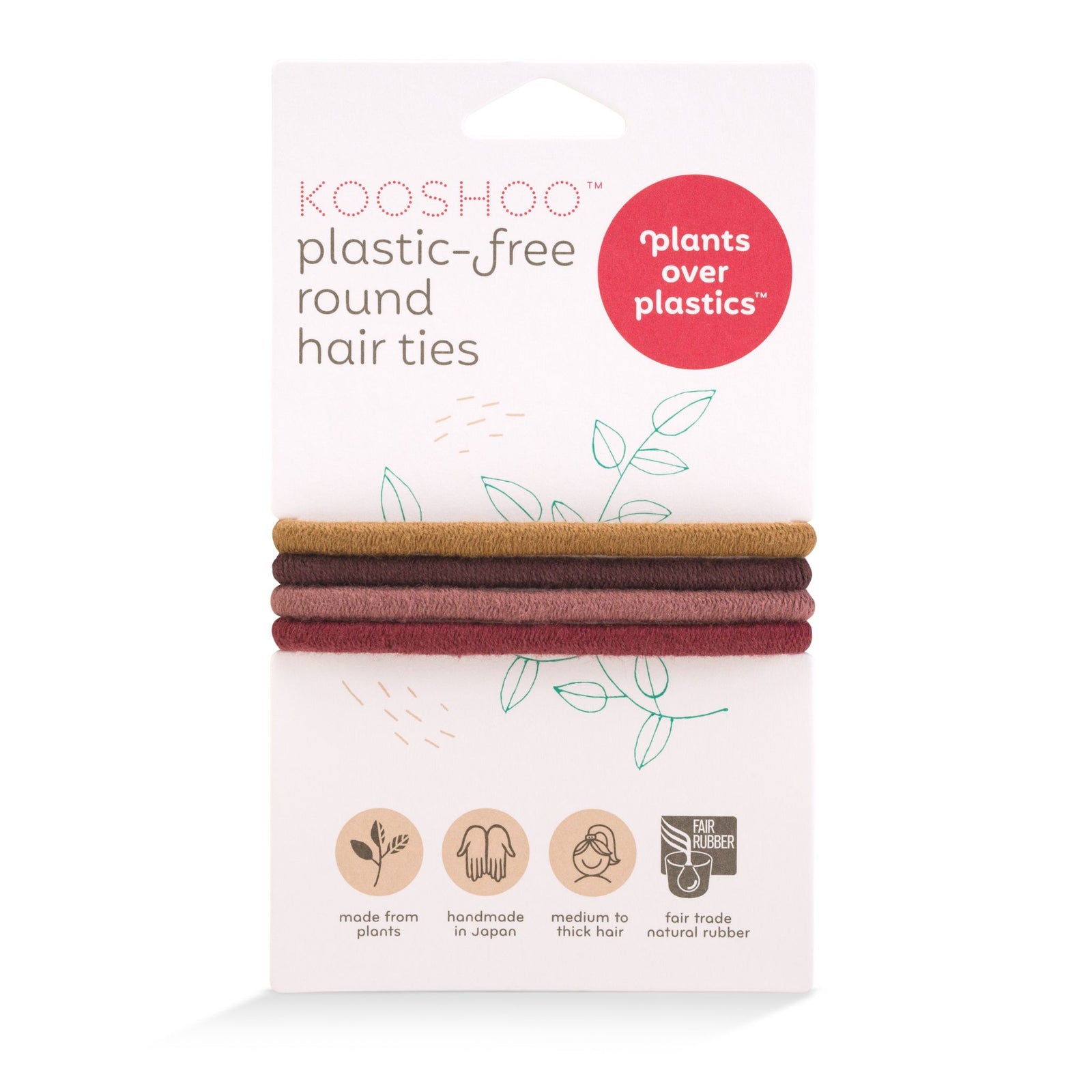 Organic Round Hair Ties | Thick Hair, Plastic-Free | KOOSHOO