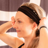 black workout headbands for women and men Twist Headband in Black #color_jet-black