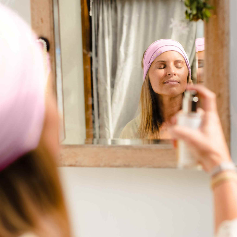 pink makeup headband organic cotton pink organic cotton headband #color_pink-mist
