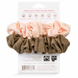 Light pink and light brown scrunchies that are certified organic and ethically made by KOOSHOO #color_blush-walnut