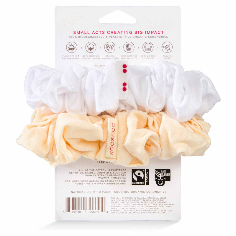 Apricot and crisp white ruffled scrunchie set by KOOSHOO #color_natural-light