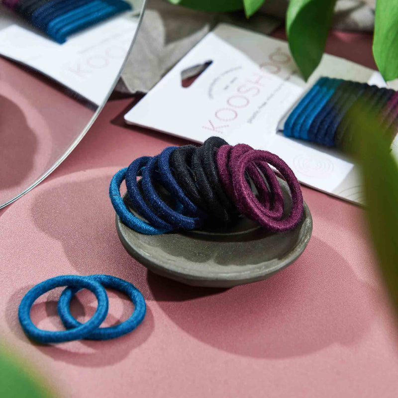 Product Image of KOOSHOO plastic-free round hair ties mini 12 pack dark hues	#color_dark-hues-12-pack