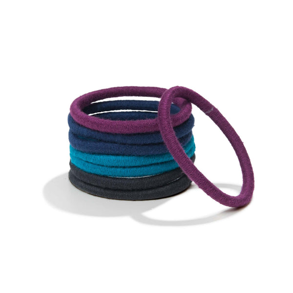 Off-pack Image of KOOSHOO plastic-free round hair ties mondo 8 pack dark hues	#color_dark-hues-8-pack