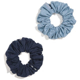KOOSHOO organic and plastic free midnight blue scrunchies off packaging #color_evening-sky