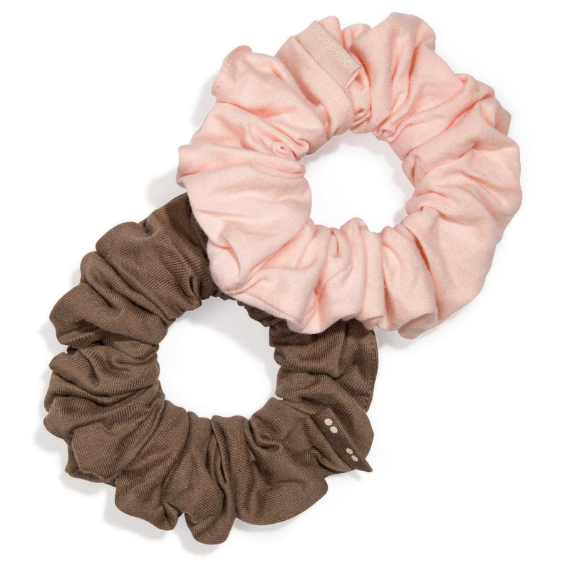 Blush walnut two pack of scrunchies that are completely plastic-free and consciously created #color_spa-day-bundle