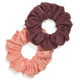 Organic and biodegradable coral rose scrunchie pack that is fairtrade and made using fair rubber #color_ginger-shades