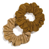 Mustard cream scrunchies on packaging that are plastic-free and consciously created #color_feeling-festive-bundle
