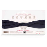 KOOSHOO organic twist headband in midnight blue. Navy blue certified organic cotton, non-toxic dyed, ethical manufacturer and plastic-free packaging #color_midnight-blue