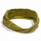 KOOSHOO organic twist headband willow green. Super comfortable and soft material #color_willow-green