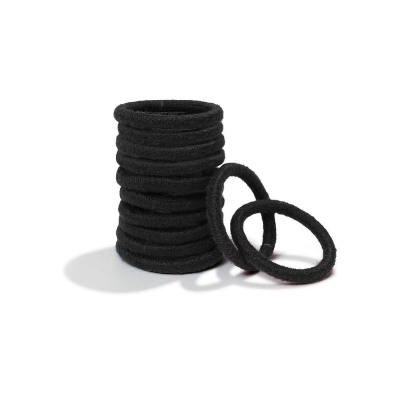 Off-pack Image of KOOSHOO plastic-free round hair ties mini 12 pack black #color_black-12-pack